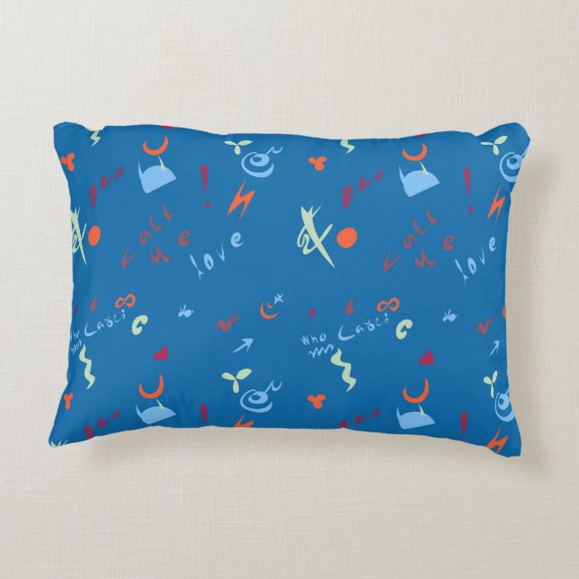 Call Me Love beroemd gemaakt door Pattern Accent Kussen (Achterkant)