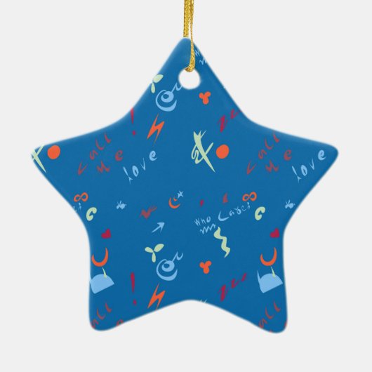 Call Me Love beroemd gemaakt door Pattern Keramisch Ornament (Achterkant)