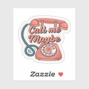 Call Me Maybe Retro Draaischijf Telefoon Pop Aes Sticker