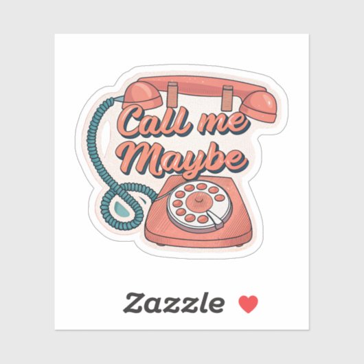 Call Me Maybe | Retro Draaischijf Telefoon Pop Aes Sticker (Vel)