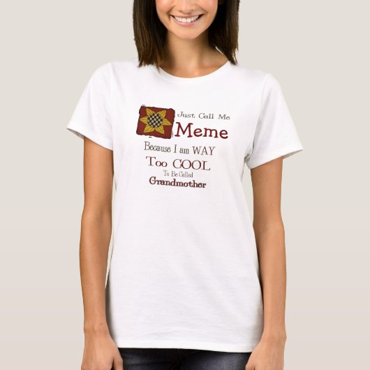Call Me Meme Cool Oma T-shirt Prim Zonnebloem (Voorkant)