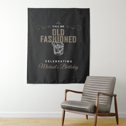Call Me Old Fashioned Birthday Party Backdrop Wandkleed