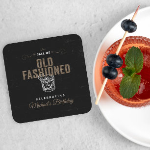 Call Me Old Fashioned Whiskey Cocktail Verjaardag Kartonnen Onderzetters