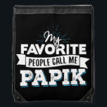 Call Me Papik Design for Men Dad Fathers Day Gift Trekkoord Rugzakje<br><div class="desc">Call Me Papik Design for Men Dad Fathers Day Gift Gift Perfect gift for your dad,  mom,  papa,  men,  women,  friend and Famy members on Thanksgiving Day,  Christmas Day,  Mothers Day,  Fathers Day,  4th of July,  1776 Independent day,  Veterans Day,  Halloween Day,  Patrick's Day</div>