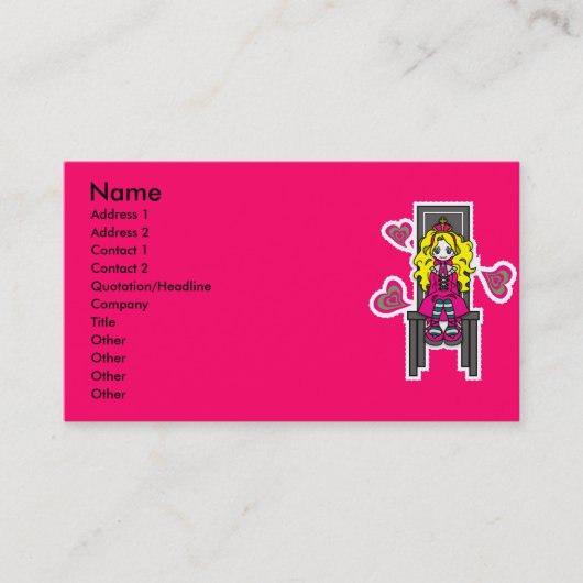 Call_Me_Queen Visitekaartje (Voorkant)