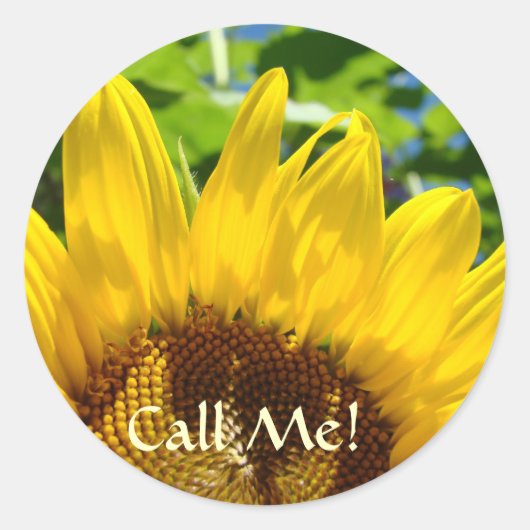 Call Me! stickers Zonnebloemen Bloemstickers (Voorkant)