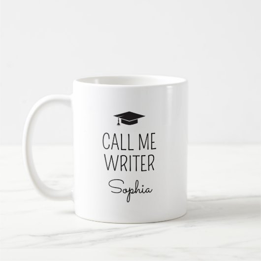 Call Me Writer Gepersonaliseerde Naam Koffiemok (Links)