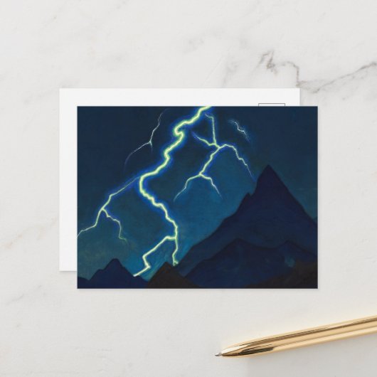 Call of the Heaven, Lightning by Nicholas Roerich Briefkaart (Voorkant / Achterkant in situ)