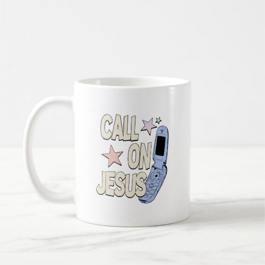 Call on Jesus – Retro Faith Design Koffiemok (Links)