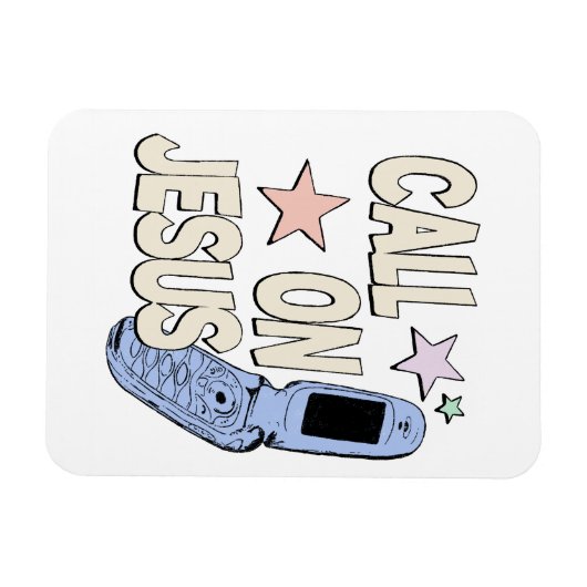 Call on Jesus – Retro Faith Design Magneet (Horizontaal)