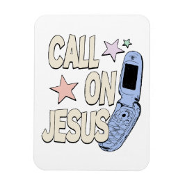 Call on Jesus – Retro Faith Design Magneet
