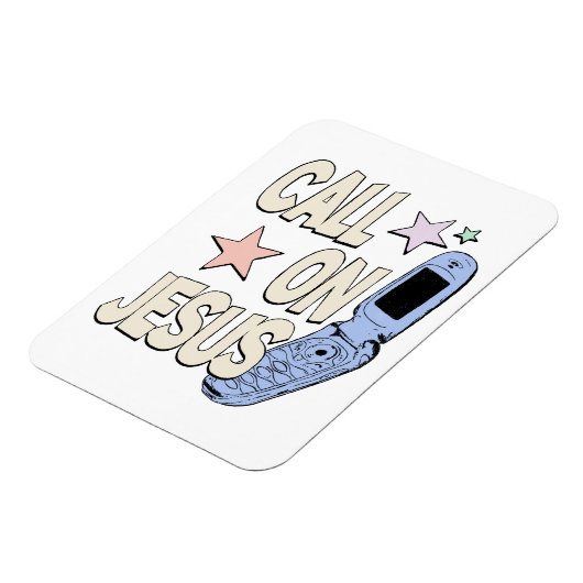 Call on Jesus – Retro Faith Design Magneet (Linkerzijde)