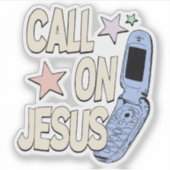 Call on Jesus – Retro Faith Design Sticker (Voorkant)