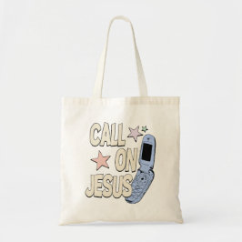 Call on Jesus – Retro Faith Design Tote Bag
