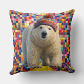 Call polar bear and Benny mosaic throw pillow Kussen (Achterkant)