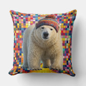 Call polar bear and Benny mosaic throw pillow Kussen (Voorkant)