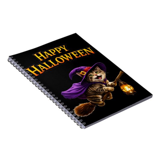 Call tabby witch kitten whimsical happy Halloween Notitieboek (Rechterzijde)