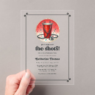 "Call the Shots" Afstudeerfeest Verpleegkunde Acryl Uitnodigingen