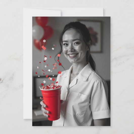 Call the Shots beroemd gemaakt door Funny Nurse Af Bedankkaart (Achterkant)