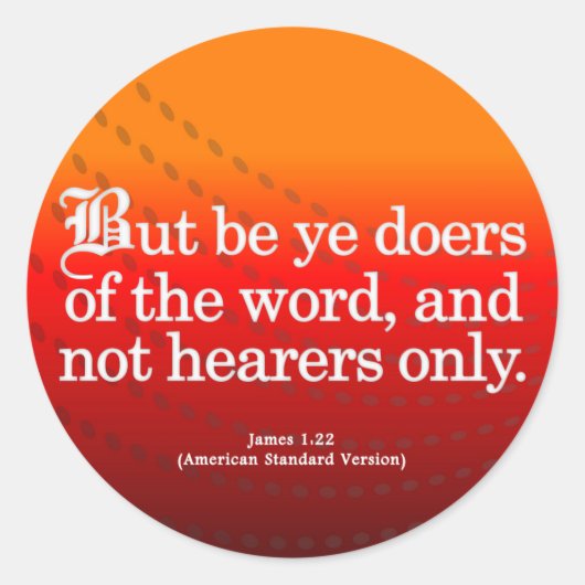 Call to Action James 1-22 Ronde Sticker (Voorkant)