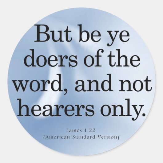 Call to Action James 1-22 Ronde Sticker (Voorkant)