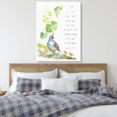 Call to Me Scripture Inspiration California Quail Canvas Afdruk (Insitu (Slaapkamer))
