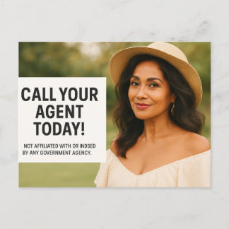 Call Your Agent Today – Medicare Reminder Postcard Feestdagenkaart