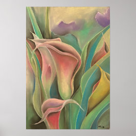 Calla Abstract Wall Art | Modern Botanical  Poster