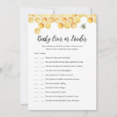 CALLA Baby over of onder Baby shower spel Kaart (Voorkant)