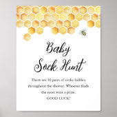 CALLA Baby Sock Hunt Baby shower Spel Sign Poster (Voorkant)