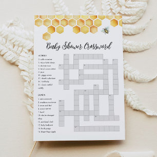 CALLA Bee Baby shower Crossword Game Kaart
