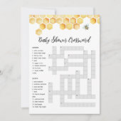 CALLA Bee Baby shower Crossword Game Kaart (Voorkant)