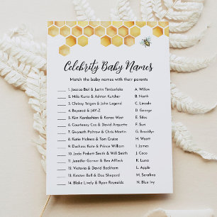 CALLA Bee Celebrity Baby Naam Baby shower spel Kaart