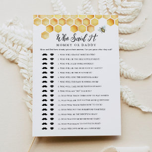 CALLA Bee die zei Het Mama Papa Baby Game Kaart