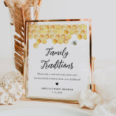CALLA Bee Family Traditions Baby shower Sign Poster
