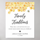 CALLA Bee Family Traditions Baby shower Sign Poster (Voorkant)