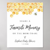 CALLA Bee Favoriete Geheugen Baby shower Sign Poster (Voorkant)