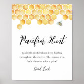 CALLA Bee Fopspeen Hunt Baby shower Spel Sign Poster (Voorkant)