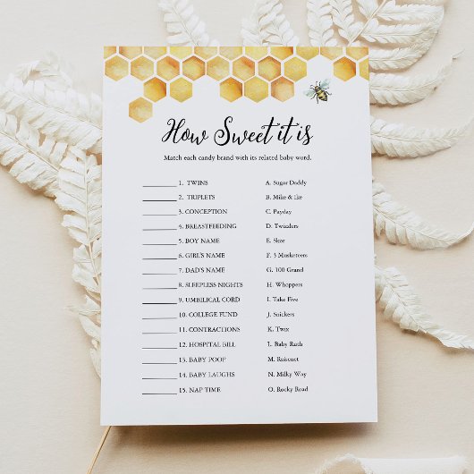 CALLA Bee Hoe Slecht Het Is Candy Bar Baby Spelkaa Kaart