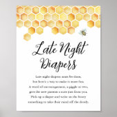 CALLA Bee Late Night Luiers Baby shower Teken Poster (Voorkant)