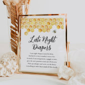 CALLA Bee Late Night Luiers Baby shower Teken Poster