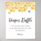 CALLA Bee Luier Raffle Baby shower Spel Sign Poster (Voorkant)