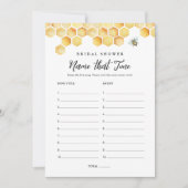 CALLA Bee naam dat Tune Vrijgezellenfeest spel Kaart (Voorkant)