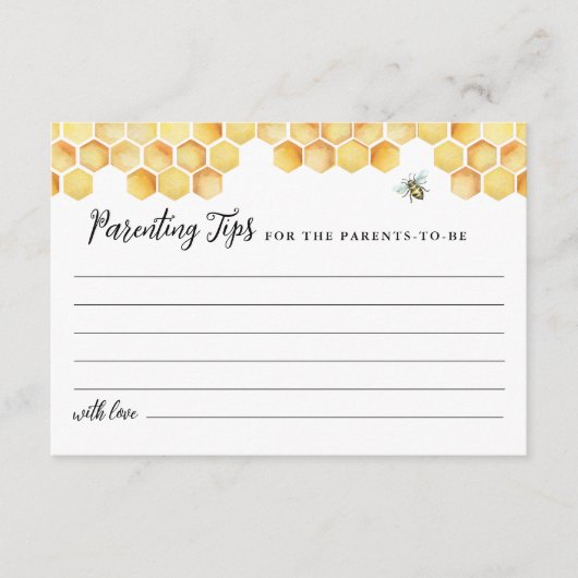 CALLA Bee Ouderschap Tips Baby shower Advies Kaart (Voorkant)