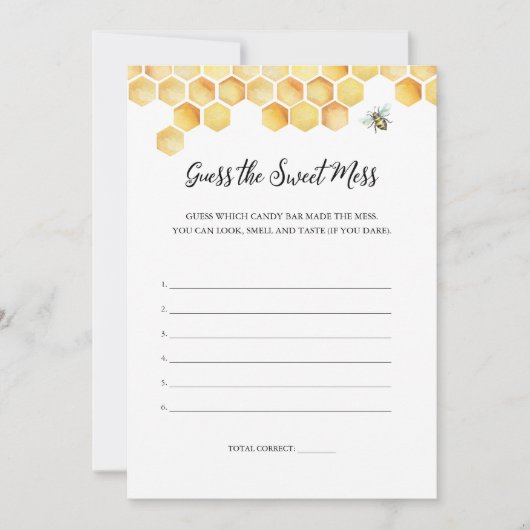 CALLA Bee Raad de Sweet Mess Game Kaart (Voorkant)