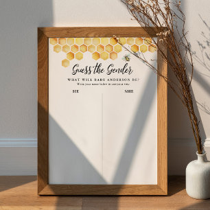 CALLA Bee Raad het Gender Baby shower Poster