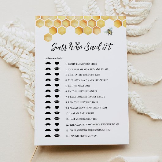 CALLA Bee raad wie zei het Vrijgezellenfeest spel Kaart