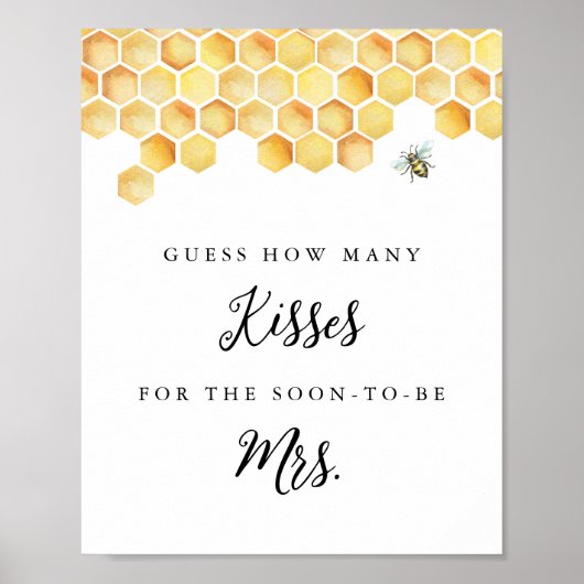 CALLA Bee raden hoeveel kussen Vrijgezellenfeest s Poster (Voorkant)