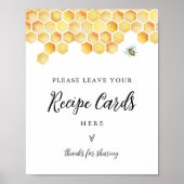 CALLA Bee Recept Kaart Sign - Laat je recept achte Poster (Voorkant)