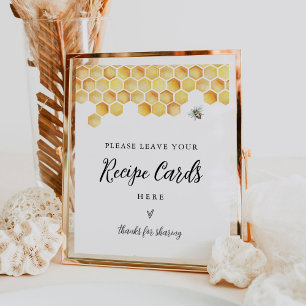 CALLA Bee Recept Kaart Sign - Laat je recept achte Poster